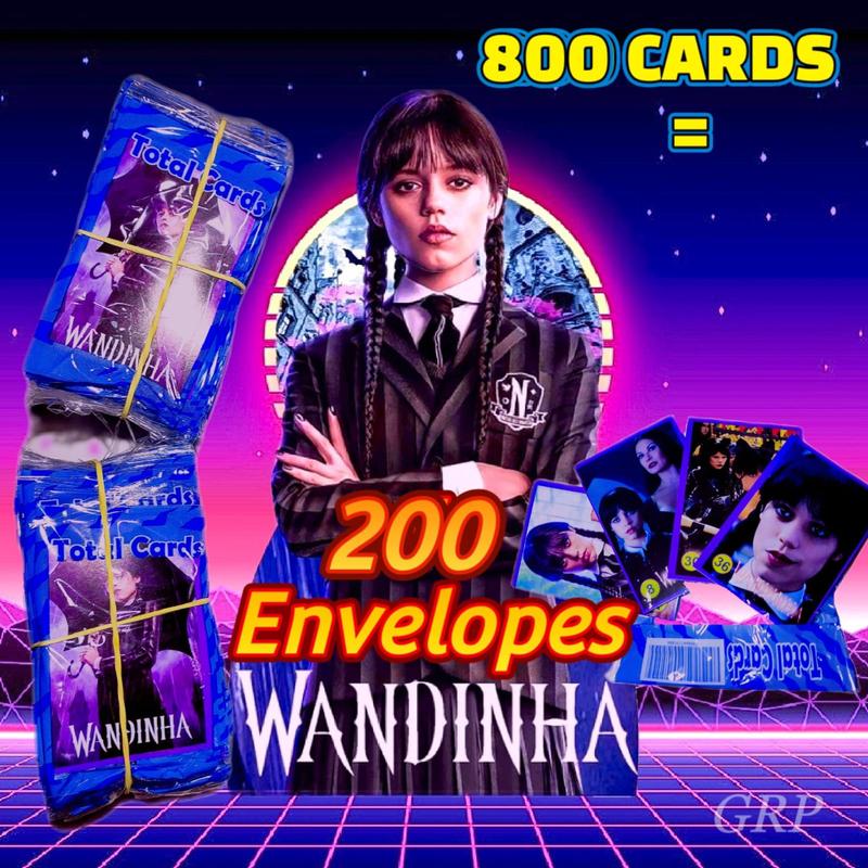 800 Cards Wandinha Addams Colecionáveis Figurinhas = 200 Envelopes